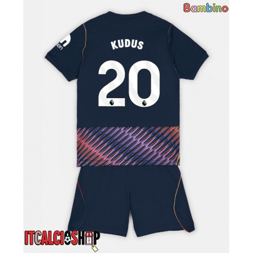 Tottenham Hotspur Mohammed Kudus #20 Seconda Maglia Bambino 2026-27 Manica Corta (+ Pantaloni corti)